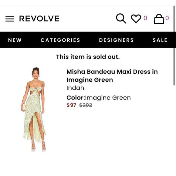 INDAH NWT Misha Bandeau Maxi Dress In Imagine Green Witchy Earth Goddess M/L - Picture 12 of 15